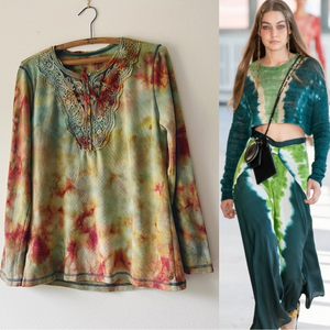 Eddie bauer Womens lace tie dye long sleeve‎ thermal shirt XL